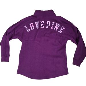 Victoria's Secret Pink Logo Drawstring Turtleneck Pullover Size XS